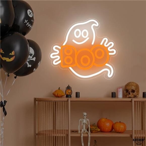 halloween neon sign Ghost decorations Halloween neon light Scary Party NEW LED - Picture 5 of 6